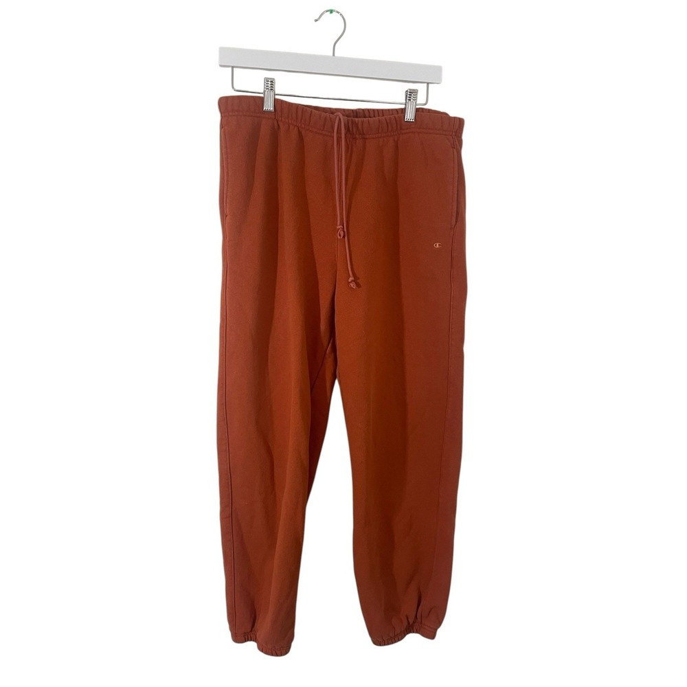 Vintage Champion Reverse Weave Mens Rust Burnt Orange Y2K Sweatpants Size Large